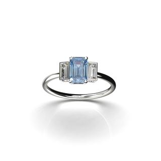 Bague Christine or 18 carat diamant bleu