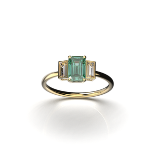 Bague Christine or 18 carat diamant vert