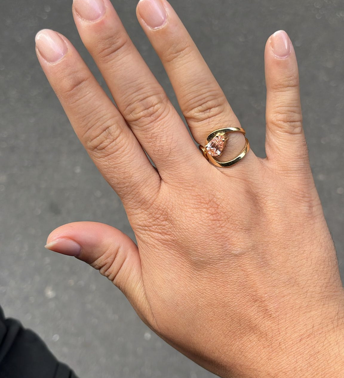 Bague loop diamant rose or jaune