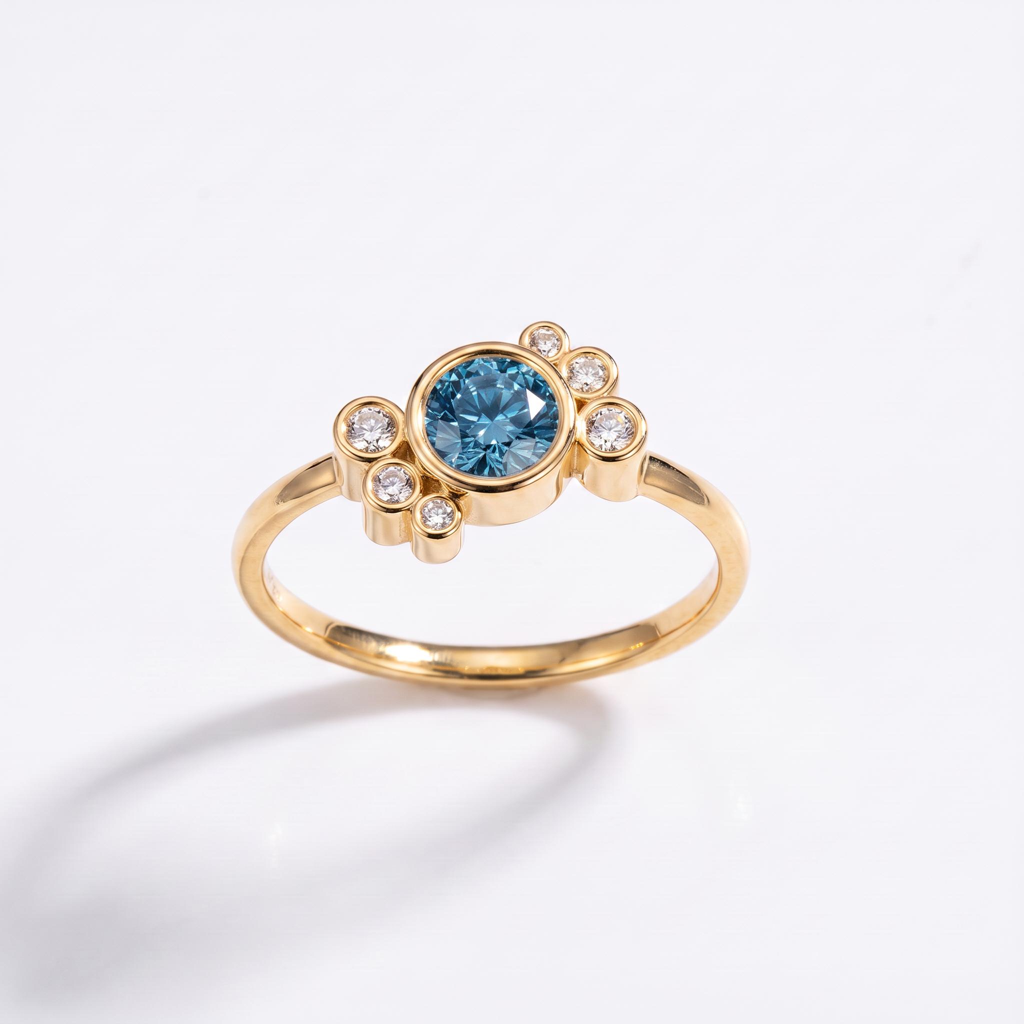 Bague Andrea diamant bleu - Lauredi