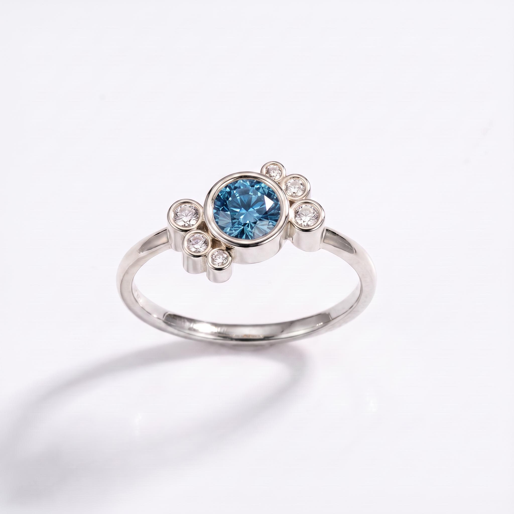 Bague Andrea diamant bleu - Lauredi