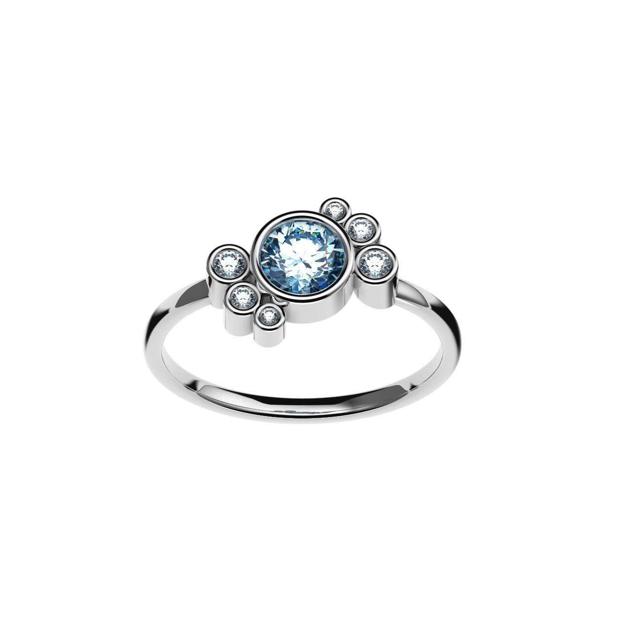 Bague Andrea diamant bleu - Lauredi