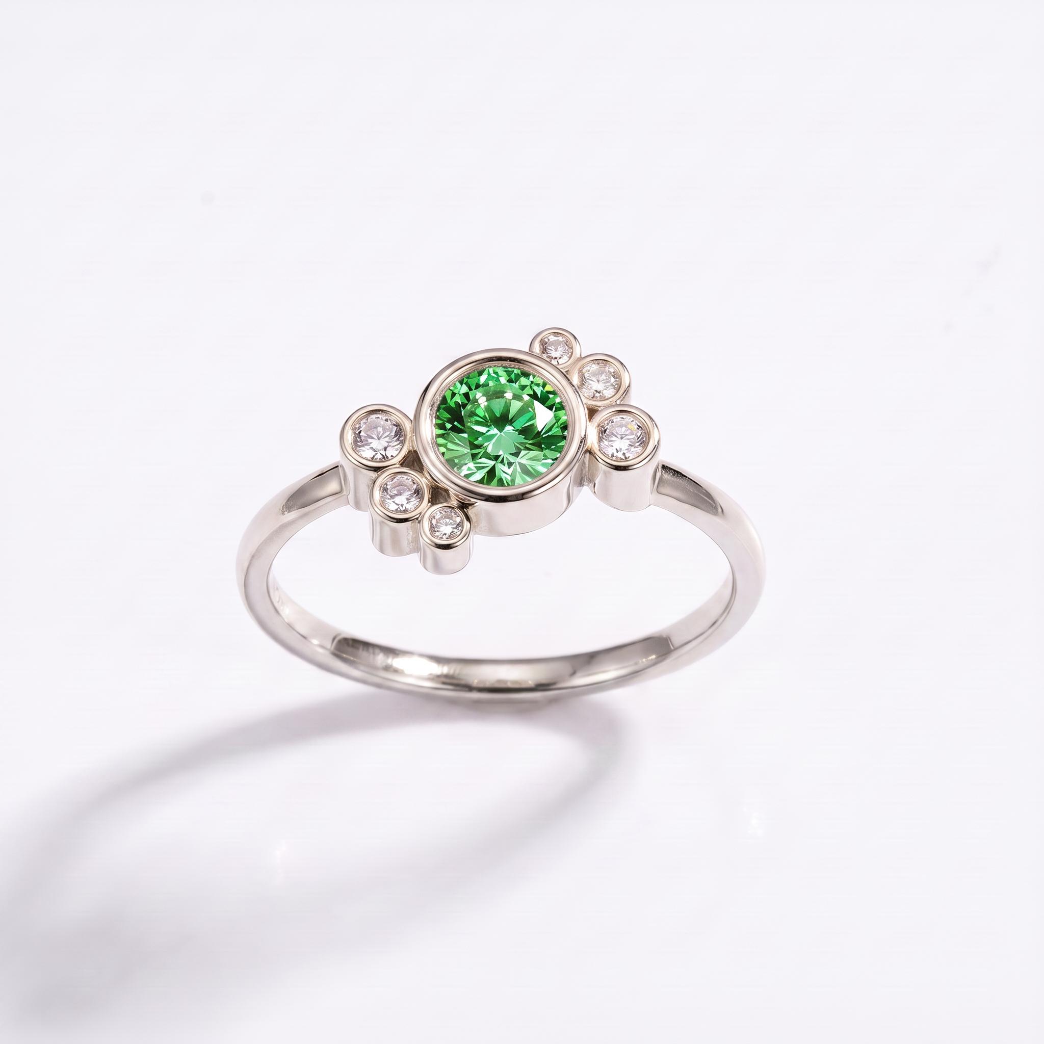 Bague Andrea diamant vert - Lauredi
