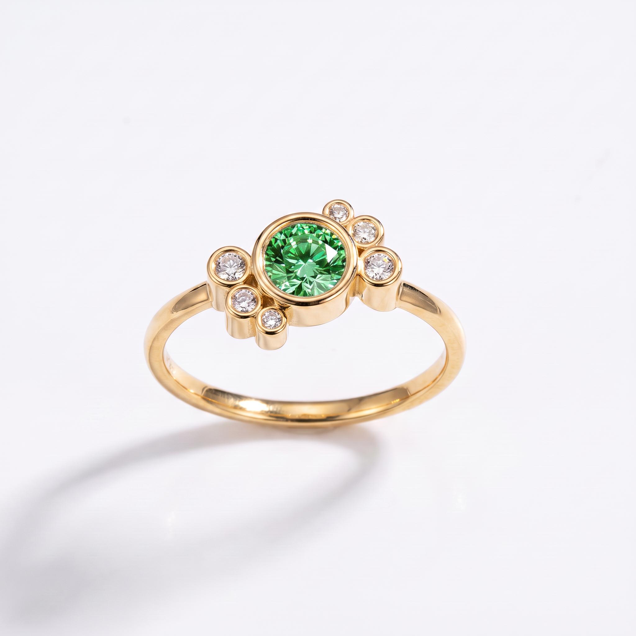 Bague Andrea diamant vert - Lauredi