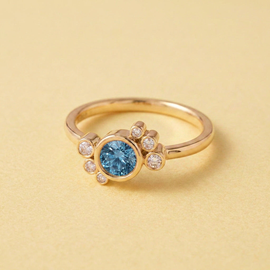 Bague Andrea diamant bleu - Lauredi