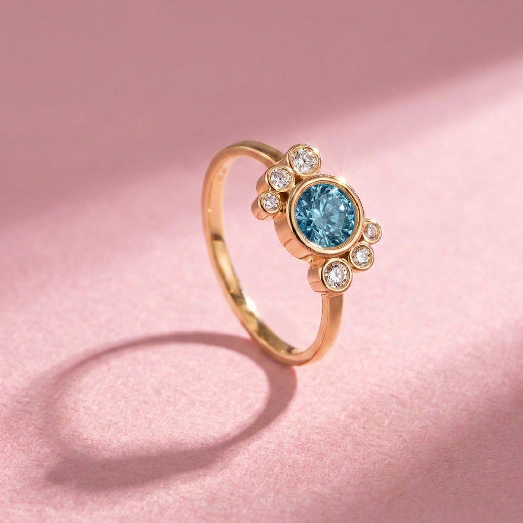 Bague Andrea diamant bleu - Lauredi