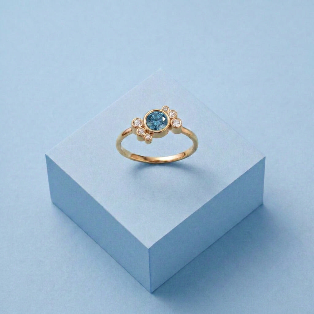 Bague Andrea diamant bleu - Lauredi