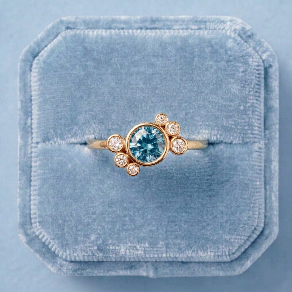 Bague Andrea diamant bleu - Lauredi