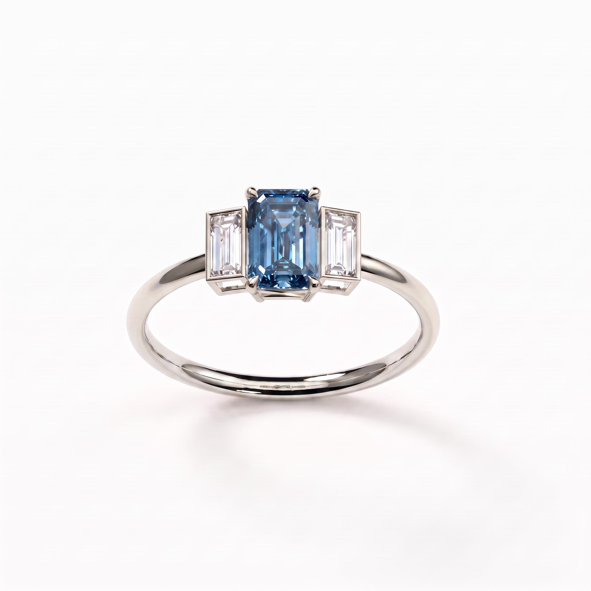 Bague Christine diamant bleu - Lauredi