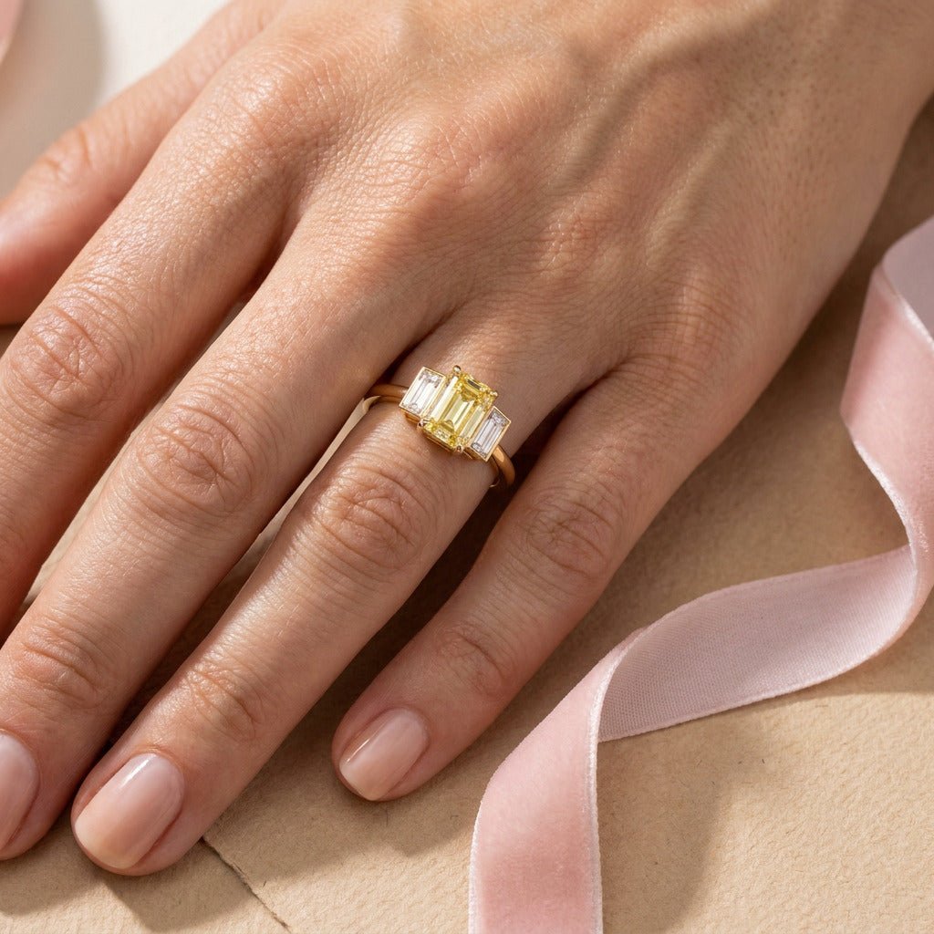 Bague Christine diamant jaune - Lauredi