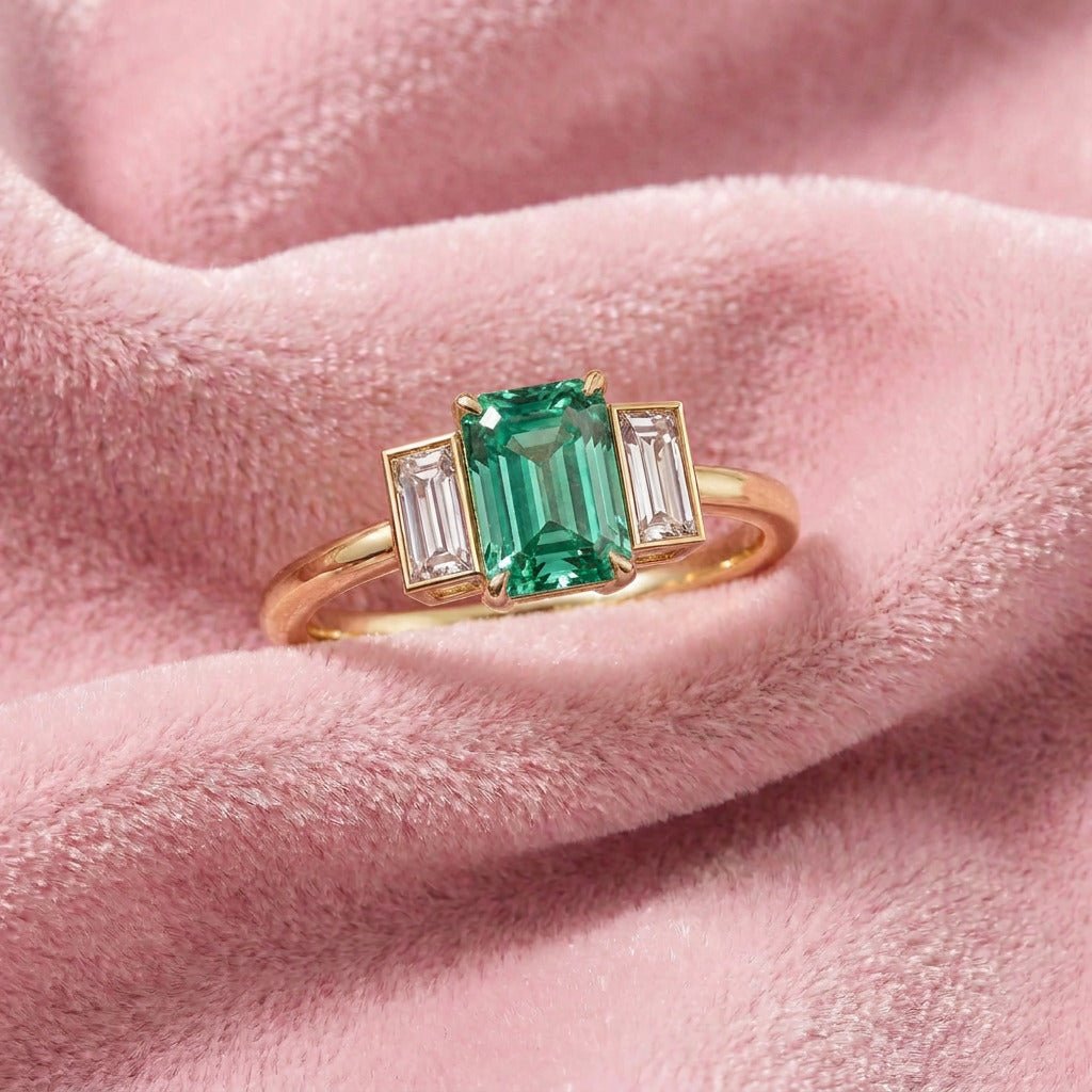 Bague Christine diamant vert - Lauredi