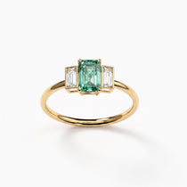 Bague Christine diamant vert - Lauredi