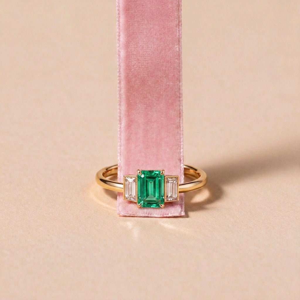 Bague Christine diamant vert - Lauredi