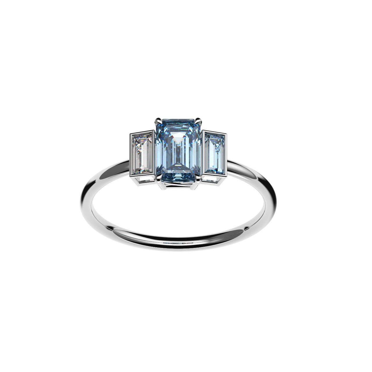 Bague Christine or 18 carat diamant bleu - Lauredi