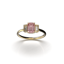 Bague Christine or 18 carat diamant rose - Lauredi