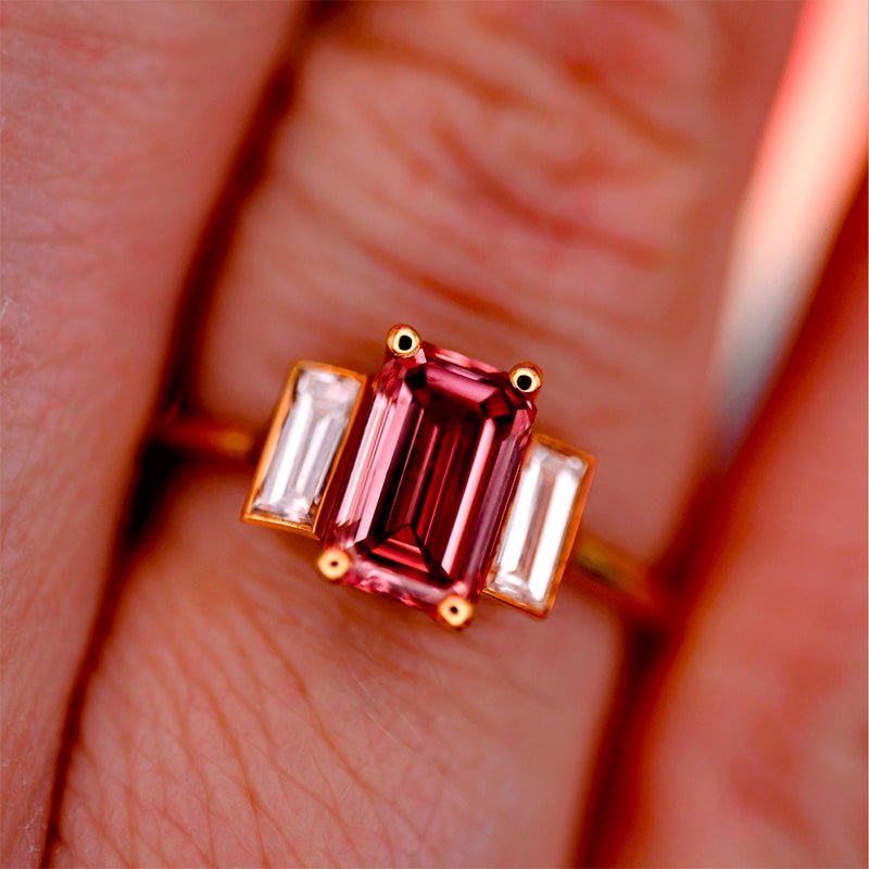 Bague Christine or 18 carat diamant rose - Lauredi