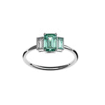Bague Christine or 18 carat diamant vert - Lauredi