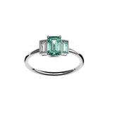 Bague Christine or 18 carat diamant vert - Lauredi