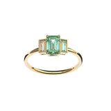 Bague Christine or 18 carat diamant vert - Lauredi