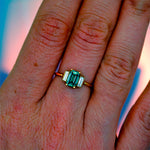 Bague Christine or 18 carat diamant vert - Lauredi