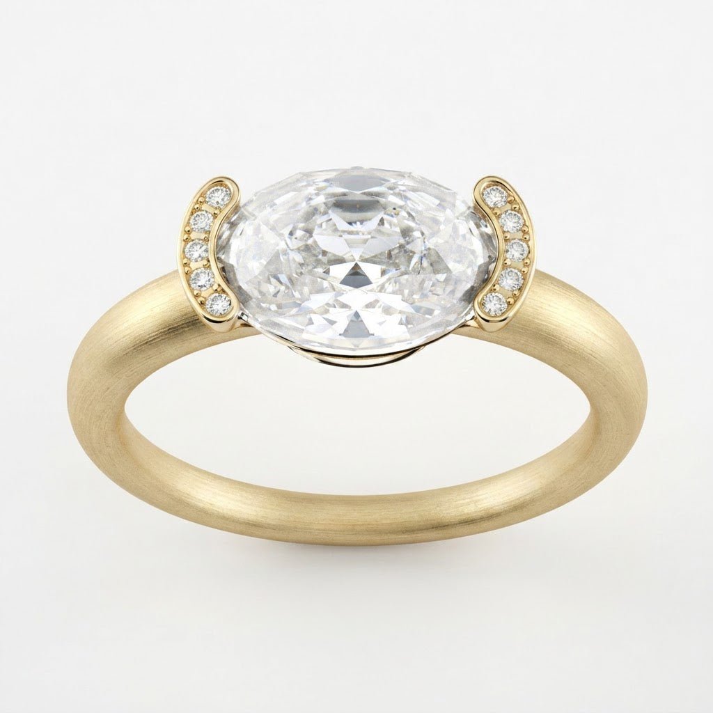 Bague Christine "pinkie ring" diamant blanc - Lauredi
