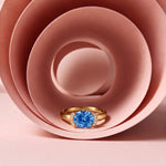 Bague Christine "pinkie ring" diamant bleu - Lauredi