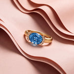 Bague Christine "pinkie ring" diamant bleu - Lauredi