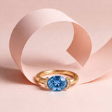 Bague Christine "pinkie ring" diamant bleu - Lauredi