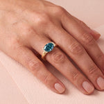Bague Christine "pinkie ring" diamant bleu - Lauredi