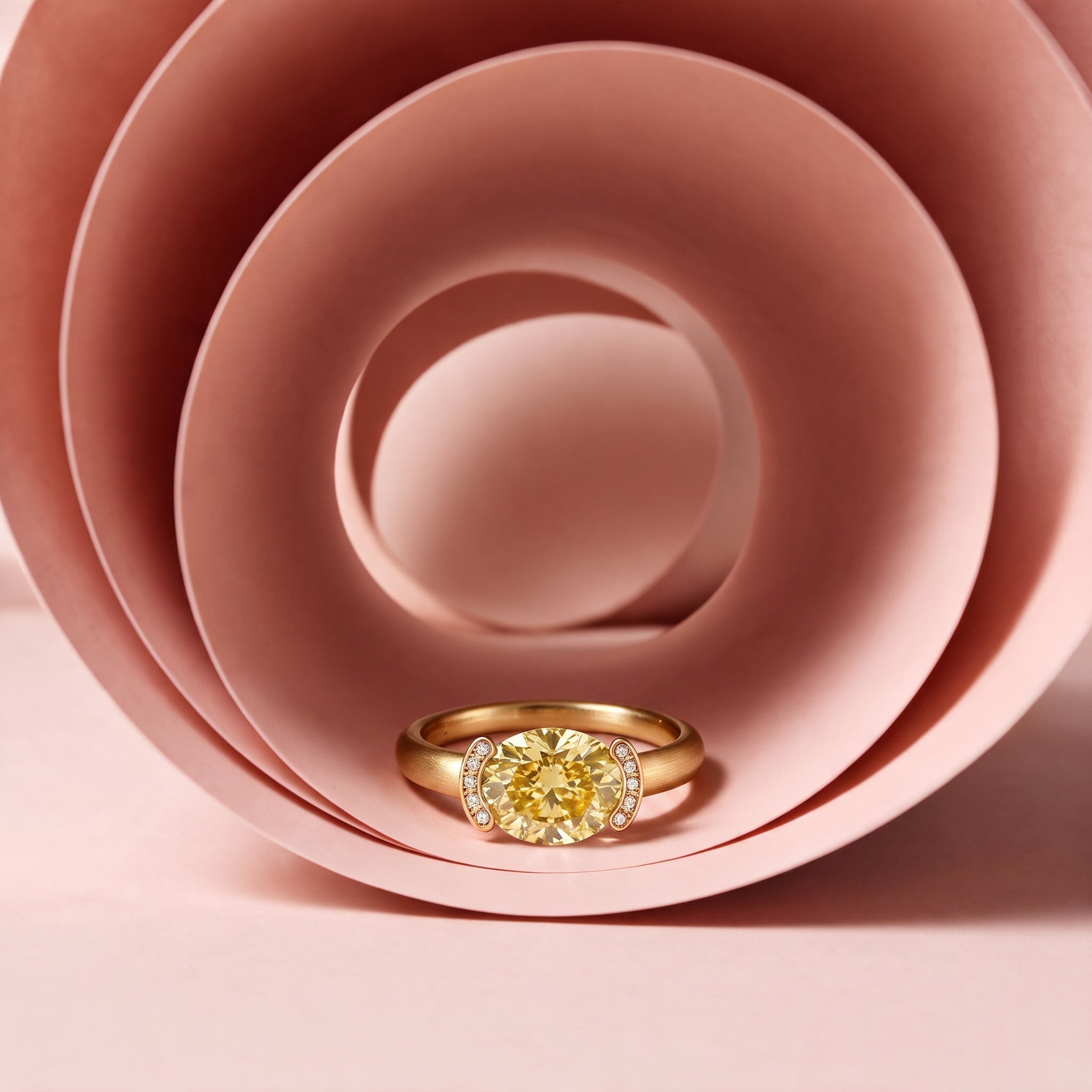 Bague Christine "pinkie ring" diamant jaune - Lauredi