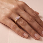 Bague Christine "pinkie ring" diamant rose - Lauredi