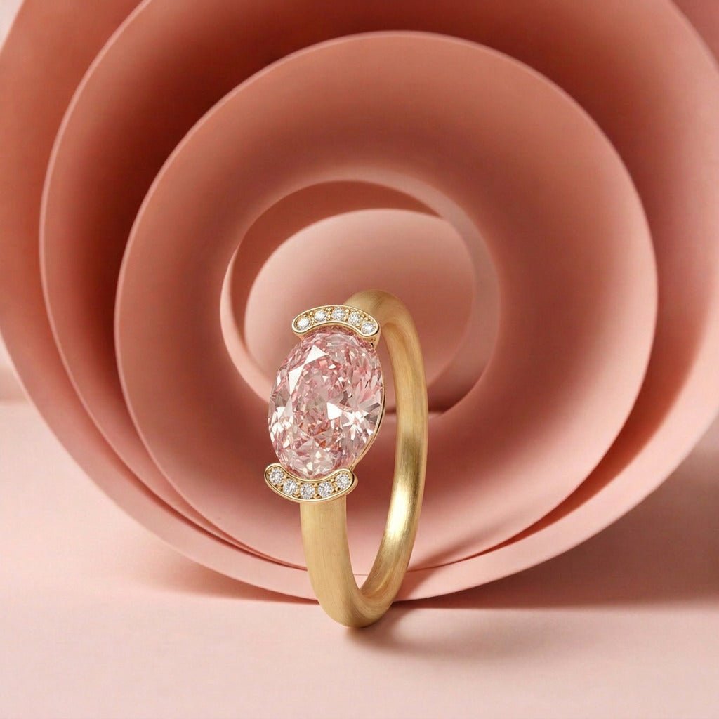 Bague Christine "pinkie ring" diamant rose - Lauredi