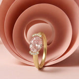 Bague Christine "pinkie ring" diamant rose - Lauredi