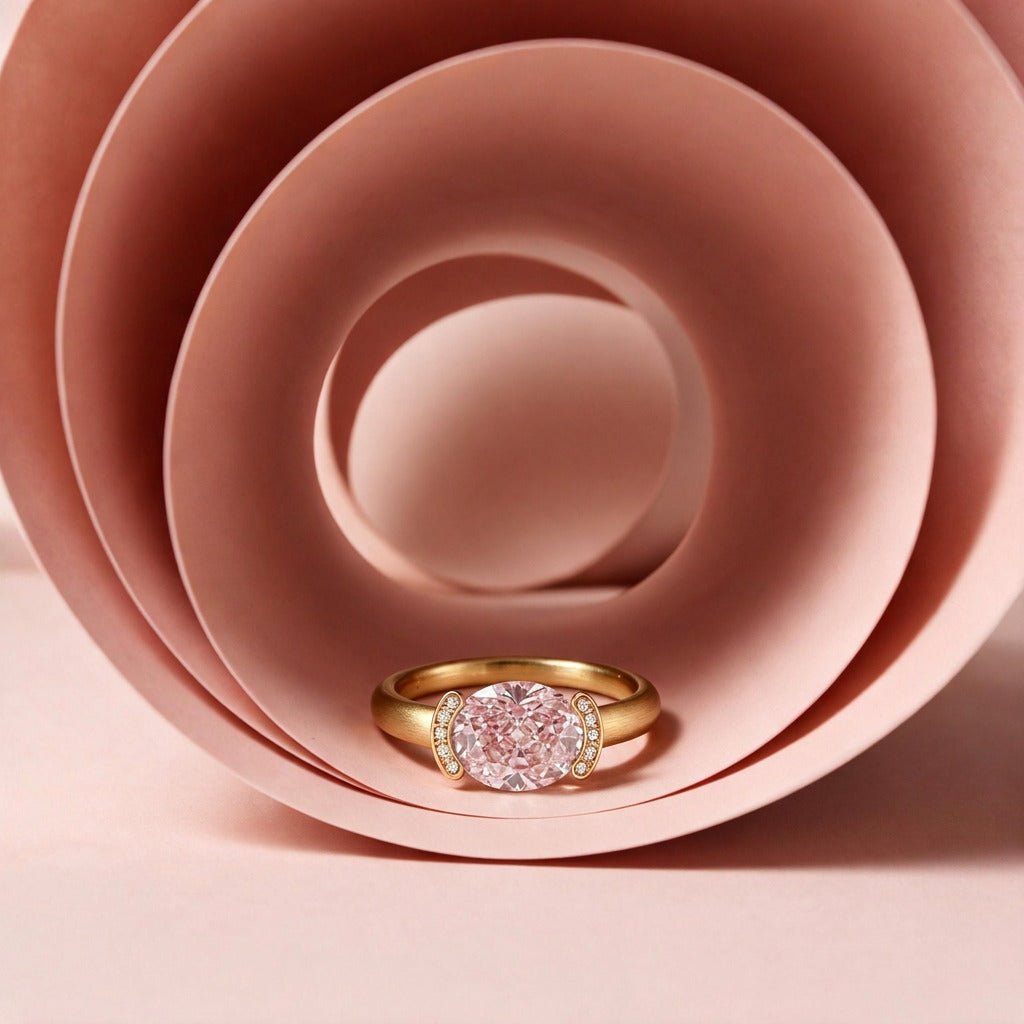 Bague Christine "pinkie ring" diamant rose - Lauredi