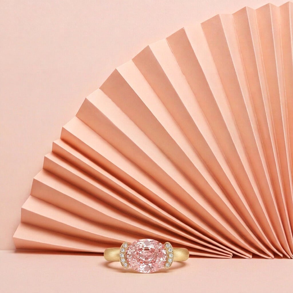 Bague Christine "pinkie ring" diamant rose - Lauredi