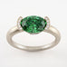 Bague Christine "pinkie ring" diamant vert - Lauredi