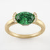 Bague Christine "pinkie ring" diamant vert - Lauredi