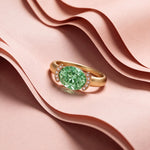 Bague Christine "pinkie ring" diamant vert - Lauredi