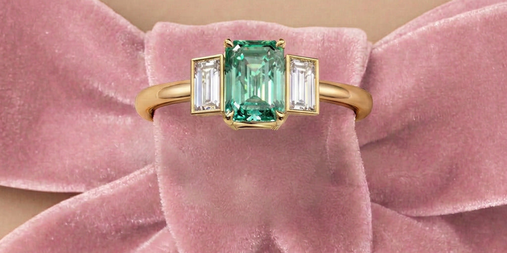 Bague Christine diamant vert - Lauredi