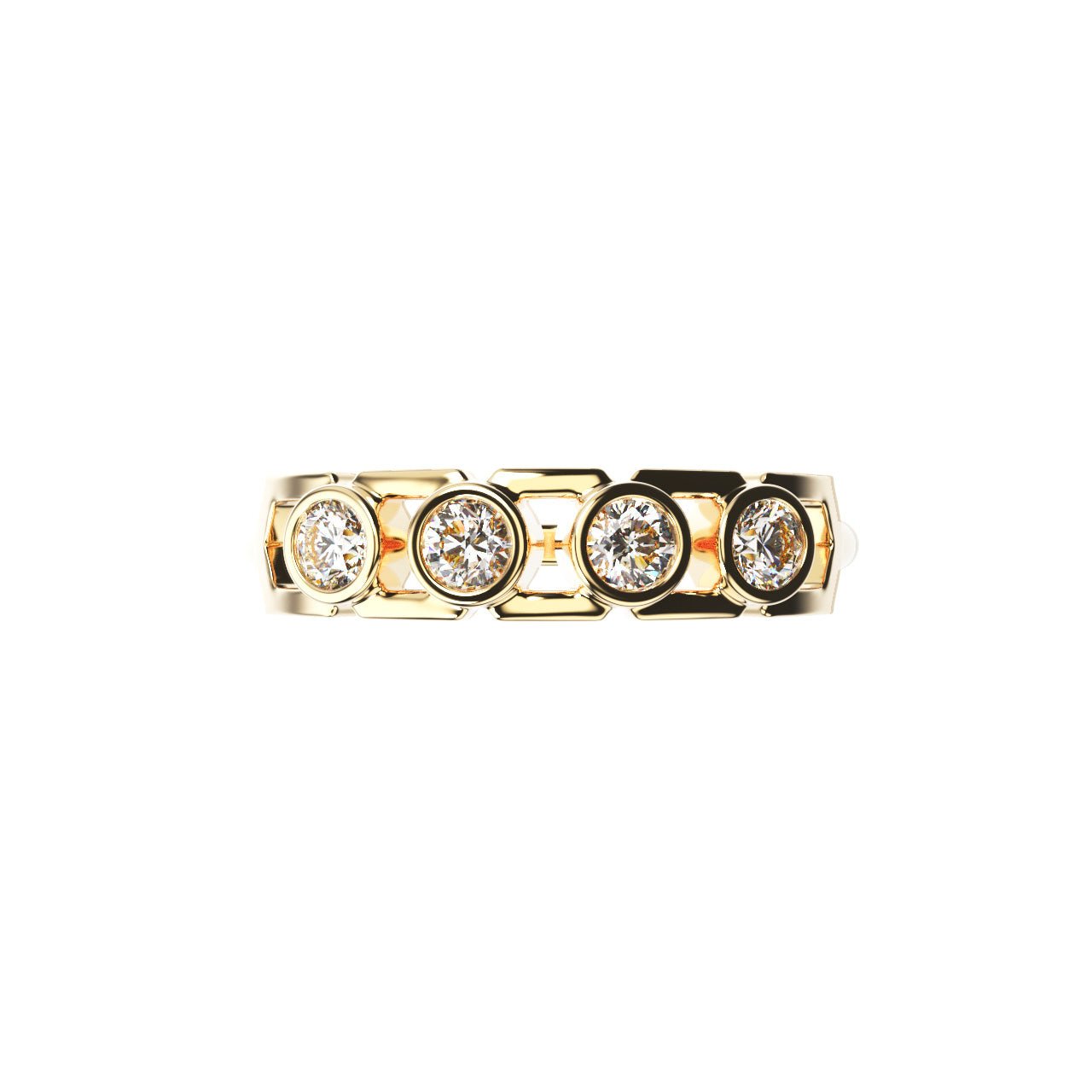 Bague Faubourg 1925 Baby - Diamant Brilliant Blanc, Or Blanc/Jaune 18 carats - Lauredi