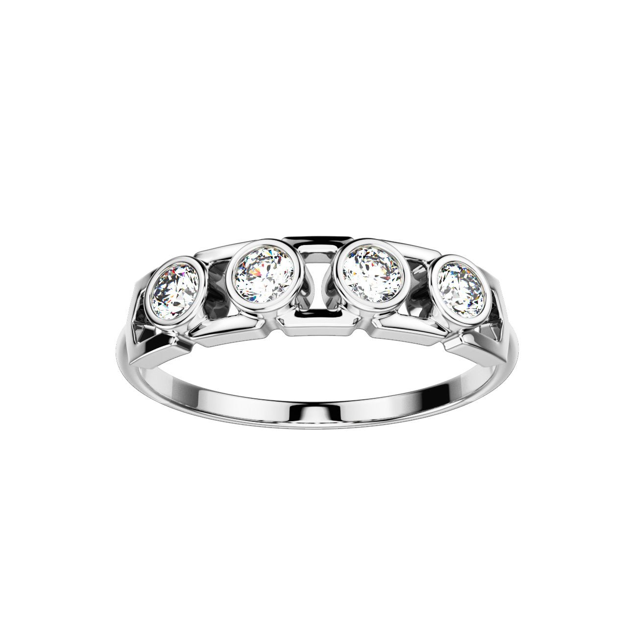 Bague Faubourg 1925 Baby - Diamant Brilliant Blanc, Or Blanc/Jaune 18 carats - Lauredi