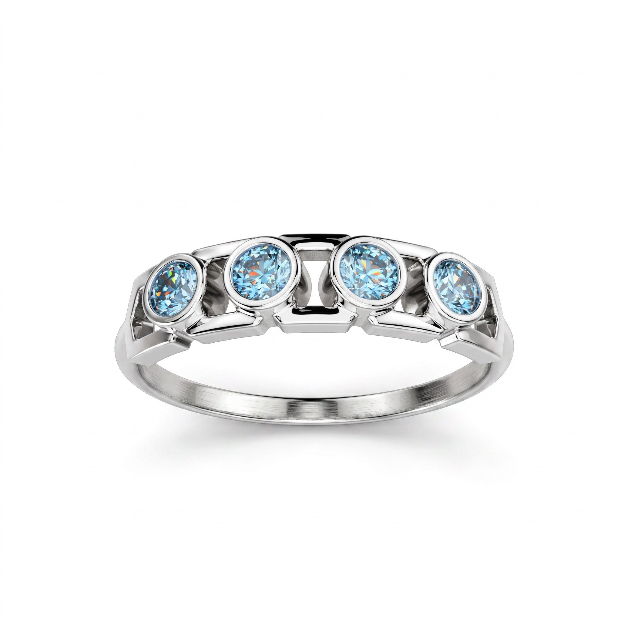 Faubourg 1925 ring in recycled 18k gold with blue brilliant-cut lab-grown diamond – Lauredi
