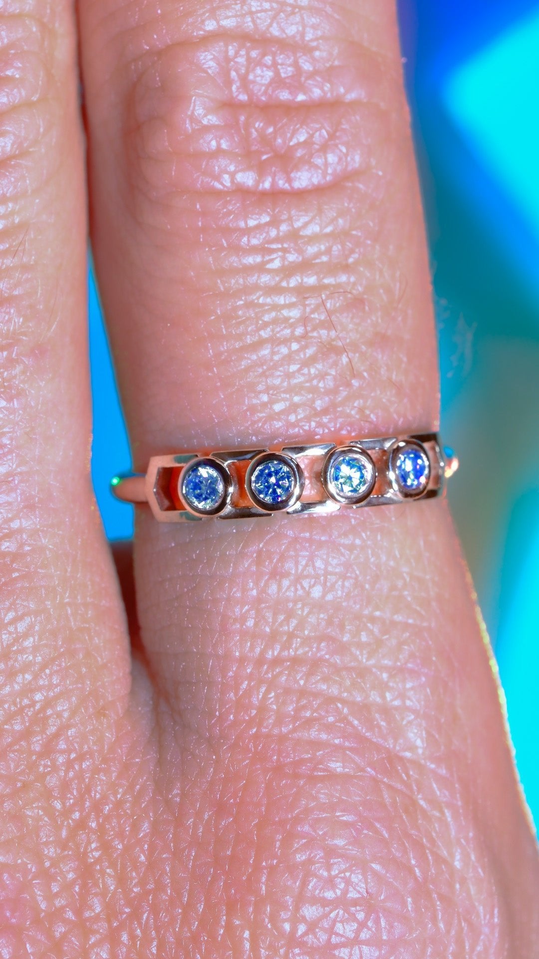 Bague Faubourg 1925 Baby - Diamant Brilliant Bleu, Or Blanc/Jaune 18 carats - Lauredi