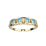 Bague Faubourg 1925 Baby - Diamant Brilliant Bleu, Or Blanc/Jaune 18 carats - Lauredi