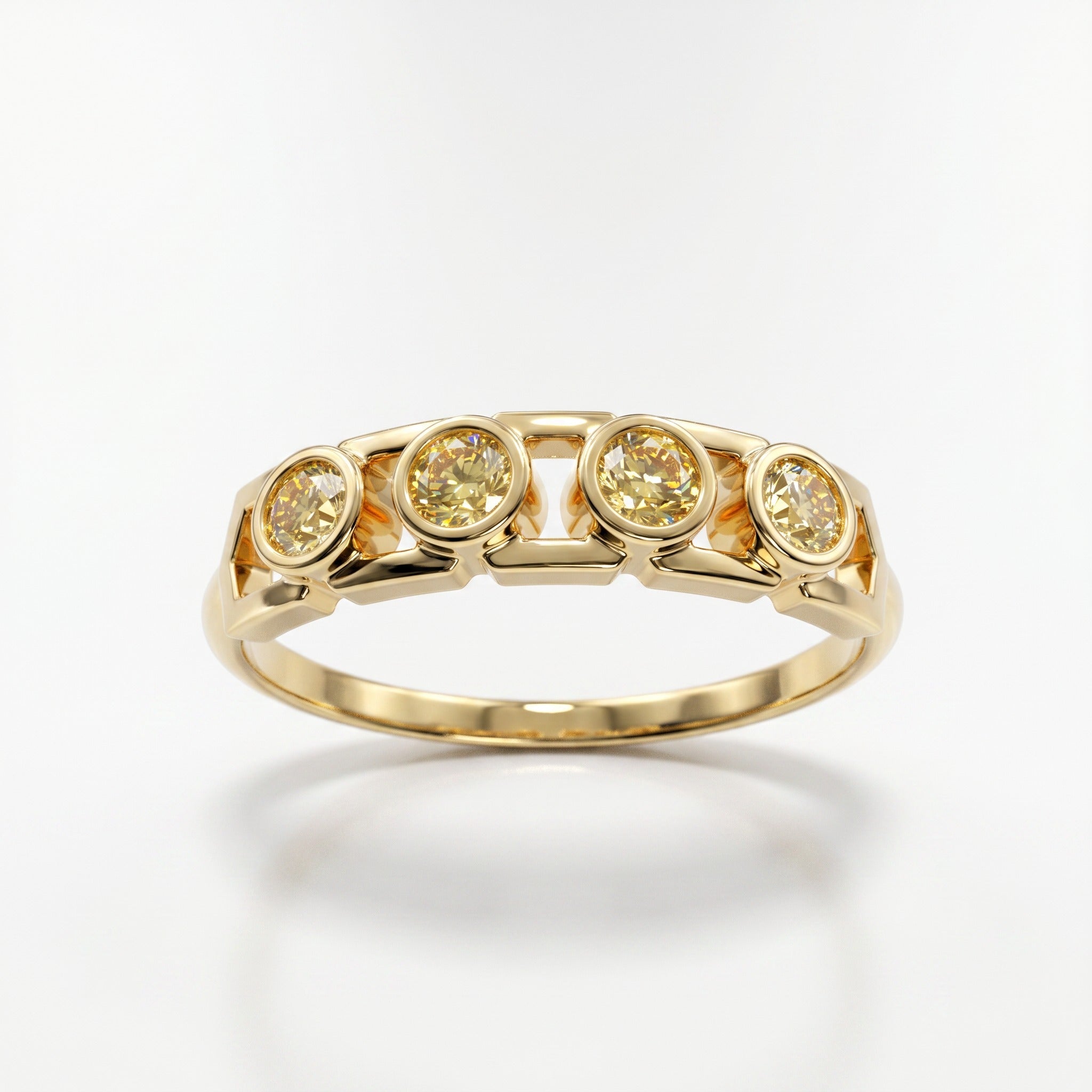 Faubourg 1925 ring in recycled 18k gold with yellow brilliant-cut lab-grown diamond – Lauredi