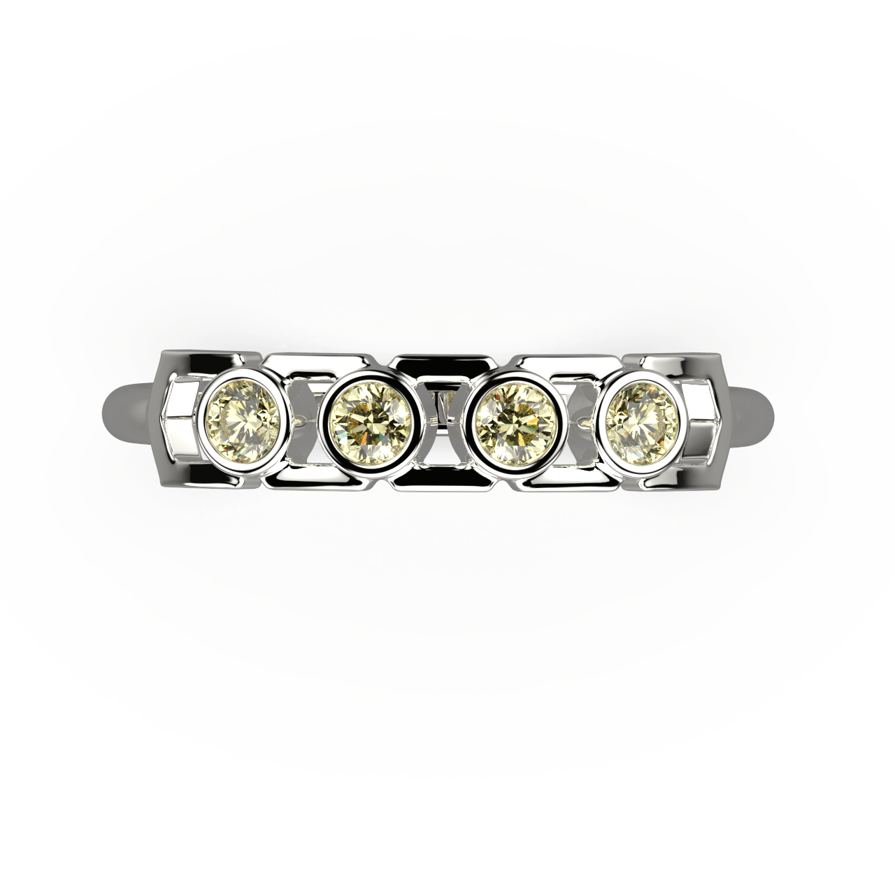 Bague Faubourg 1925 Baby - Diamant Brilliant Jaune, Or Blanc/Jaune 18 carats - Lauredi