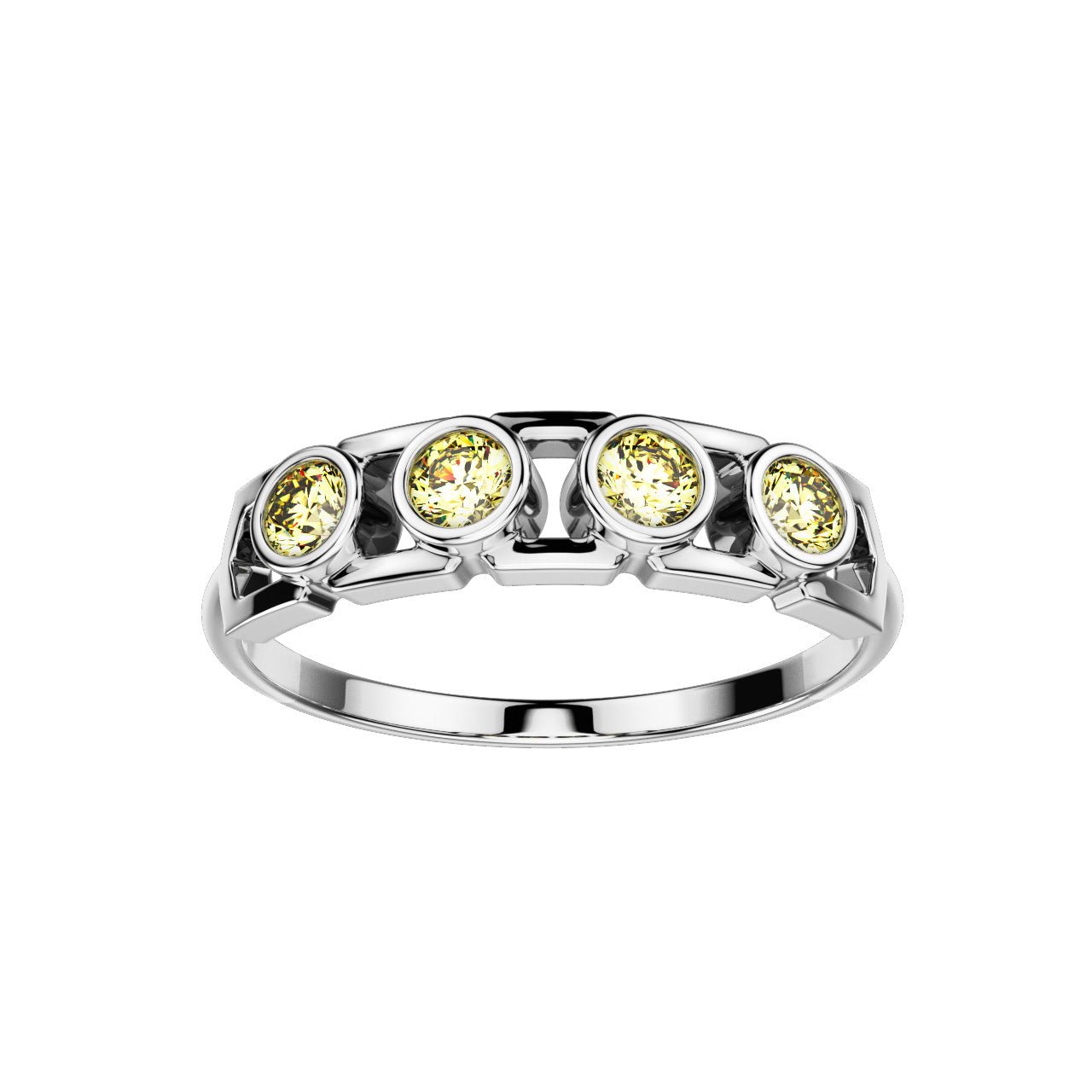 Bague Faubourg 1925 Baby - Diamant Brilliant Jaune, Or Blanc/Jaune 18 carats - Lauredi