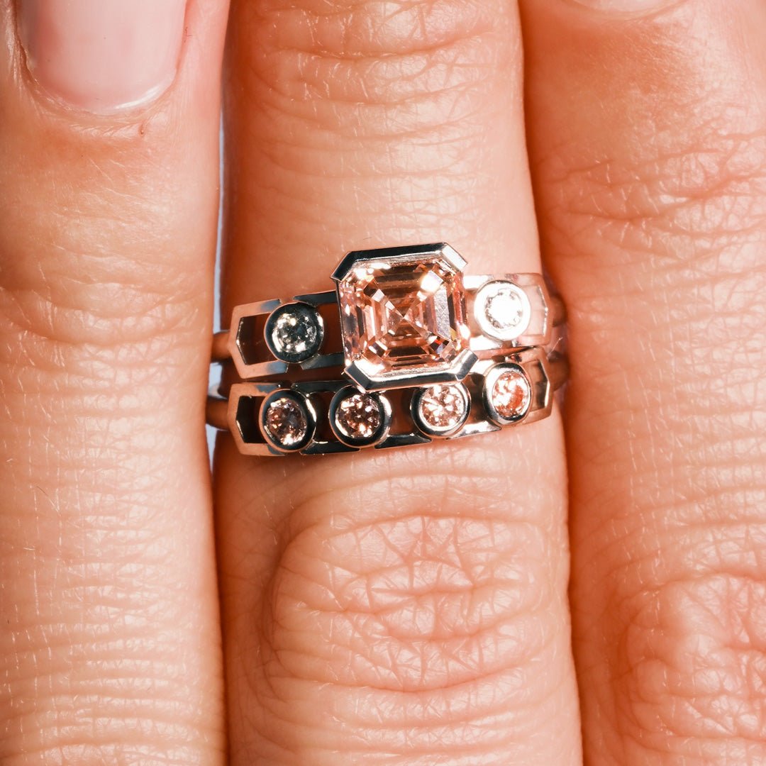 Bague Faubourg 1925 Baby - Diamant Brilliant Rose, Or Blanc/Jaune 18 carats - Lauredi