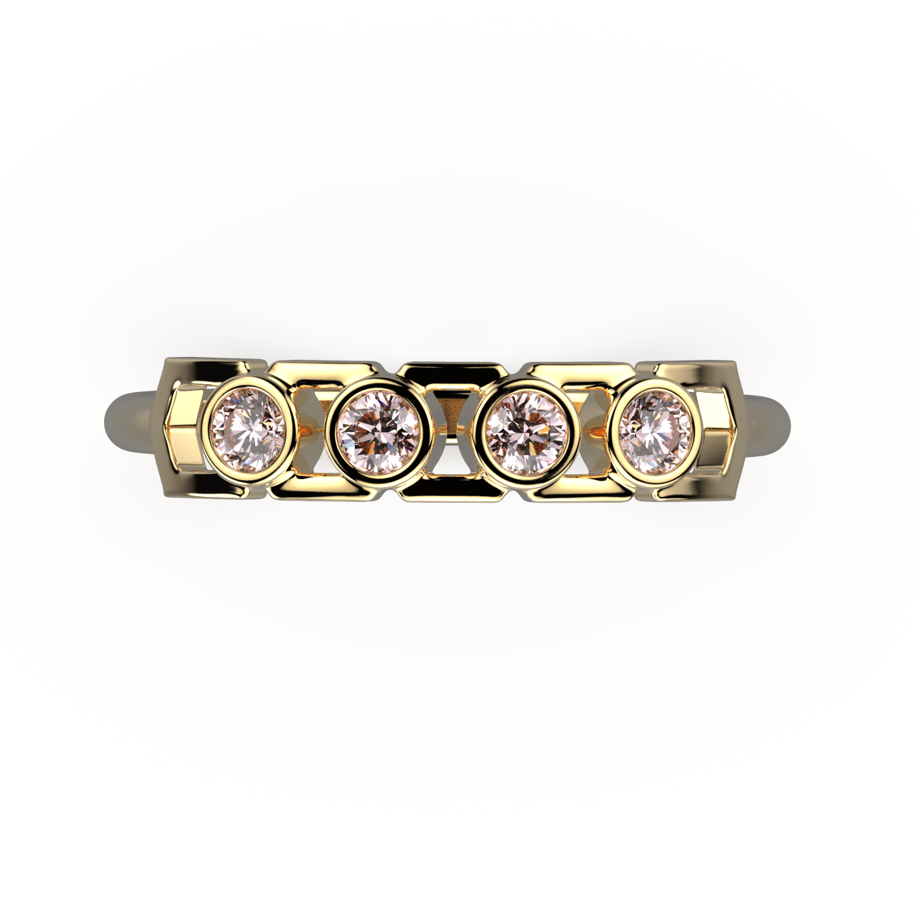 Bague Faubourg 1925 Baby - Diamant Brilliant Rose, Or Blanc/Jaune 18 carats - Lauredi