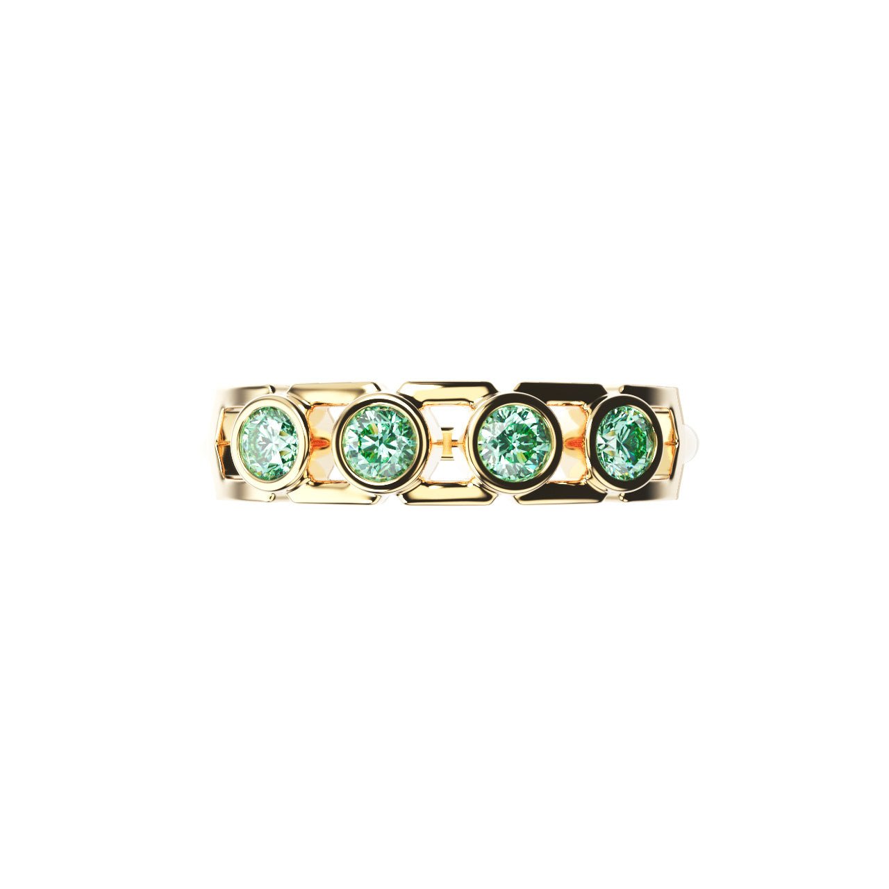 Bague Faubourg 1925 Baby - Diamant Brilliant Vert, Or Blanc/Jaune 18 carats - Lauredi